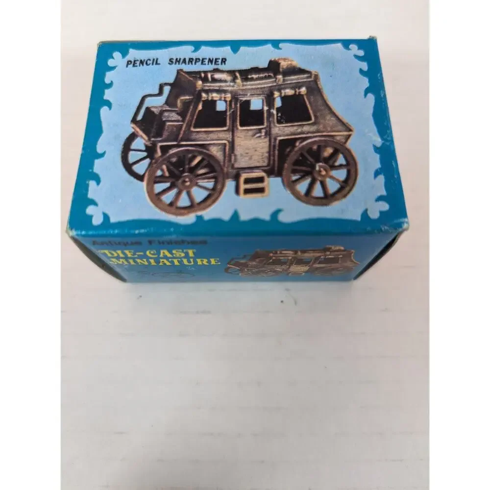 VTG Die Cast Western Miniature STAGECOACH PENCIL SHARPENER In Original Box NIB
